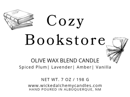 Cozy Bookstore 7oz Cotton Wick Candle